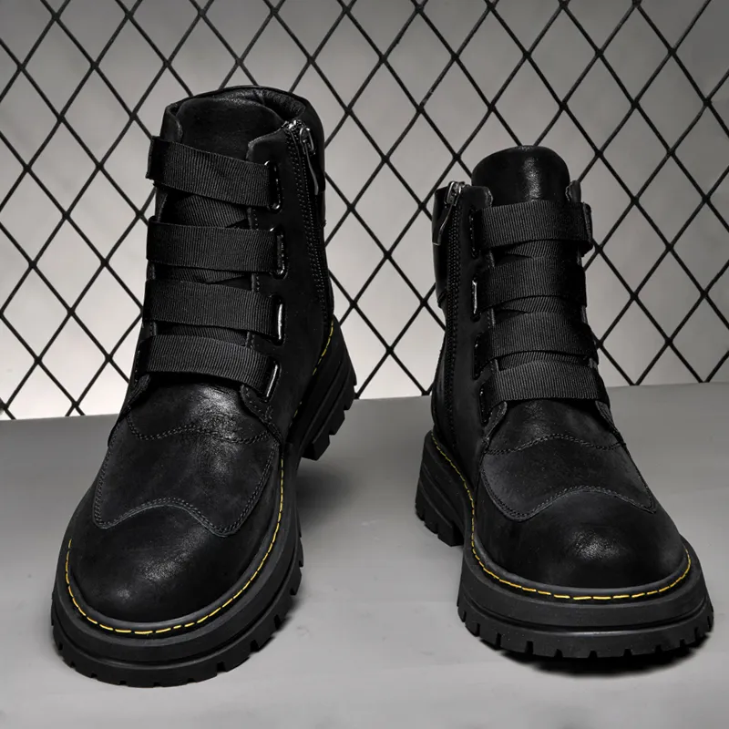 AIPSEN Crew Martin Boot Unisex Black Matte-3