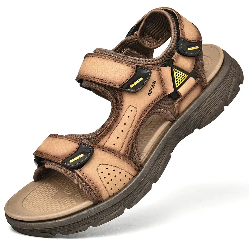 AIPSEN Beach Sandals Men's Light Brown-2