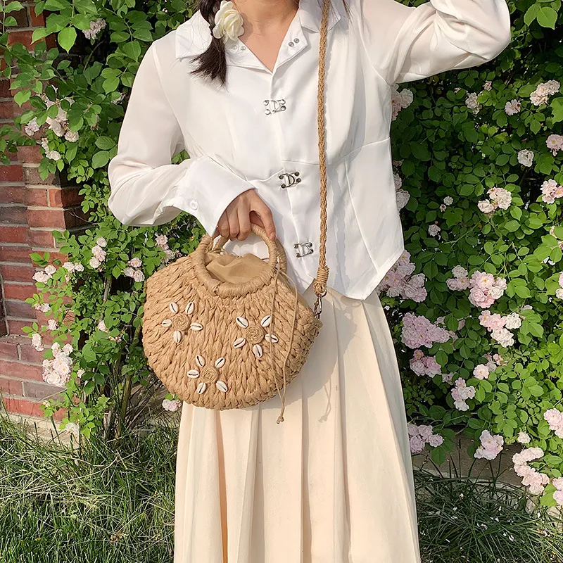Bywhich Straw One Shoulder Handbag Women's Multicolor-6