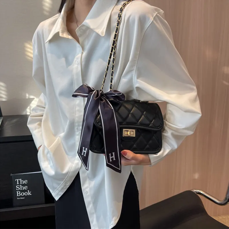 Bywhich PU Shoulder Bag Crossbody Bag Women's Black/White-5