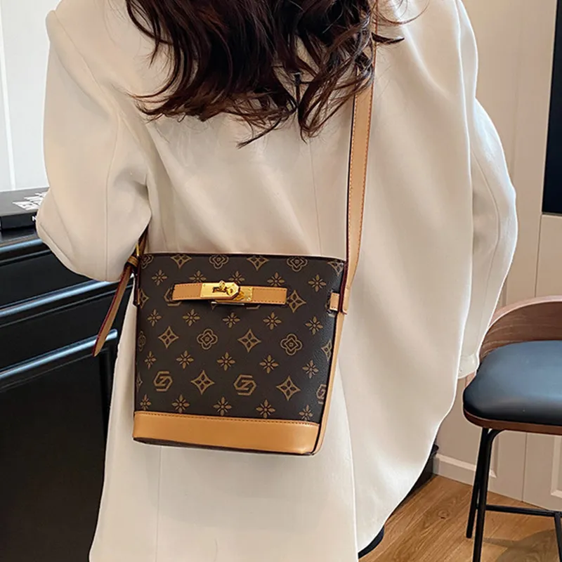 Bywhich PU Bucket Bag, Shoulder Bag, Crossbody Bag Women's Brown-3