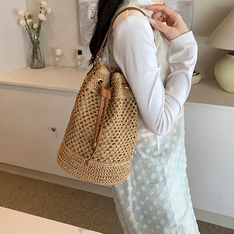 Bywhich Straw Woven Handbag Women's Multicolor-5