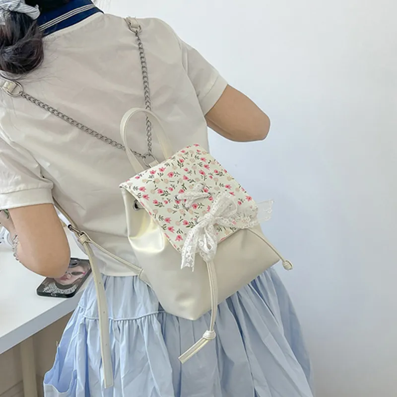 Bywhich PU Backpack Regular Women's Milk White-3