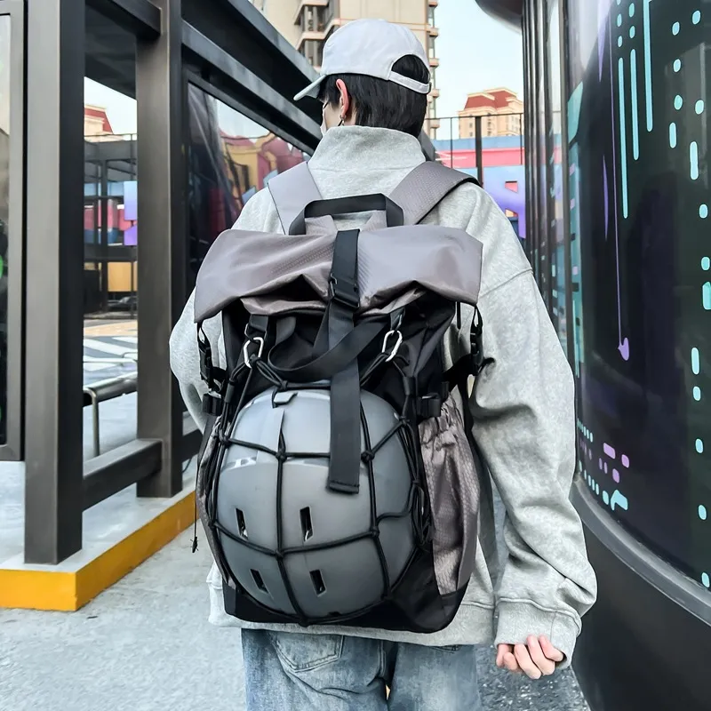 Bywhich Nylon Backpack Regular Unisex Black/Gray-4