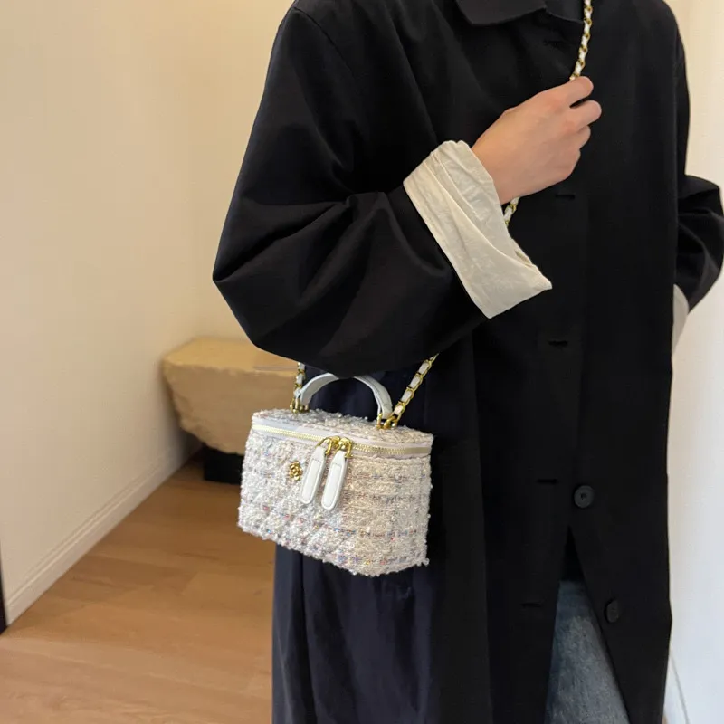 Bywhich Woolen Mother Child Bag Makeup Bag Shoulder Bag Crossbody Handbag Regular Women's White-4