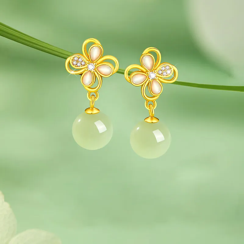 VIVIWELL Earrings Green Jade Women's-1