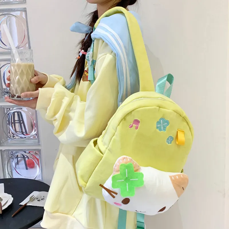 Bywhich Plush Backpack Unisex Yellow-6