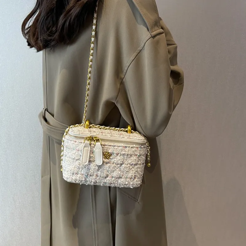 Bywhich Woolen Mother Child Bag Makeup Bag Shoulder Bag Crossbody Handbag Regular Women's White-1