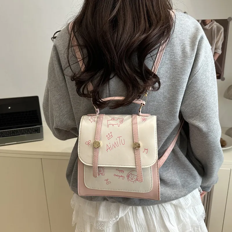 Bywhich PU Backpack Regular Women's Pink/Silver-3