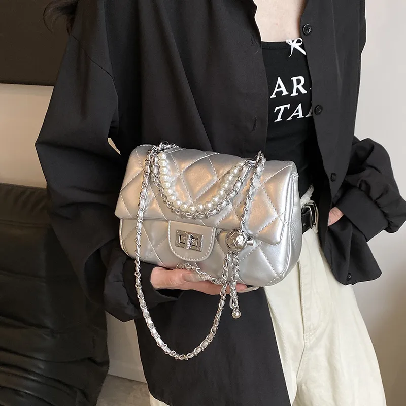 Bywhich PU Shoulder Bag Crossbody Bag Regular Women's Black/White/Pink/Silver-5