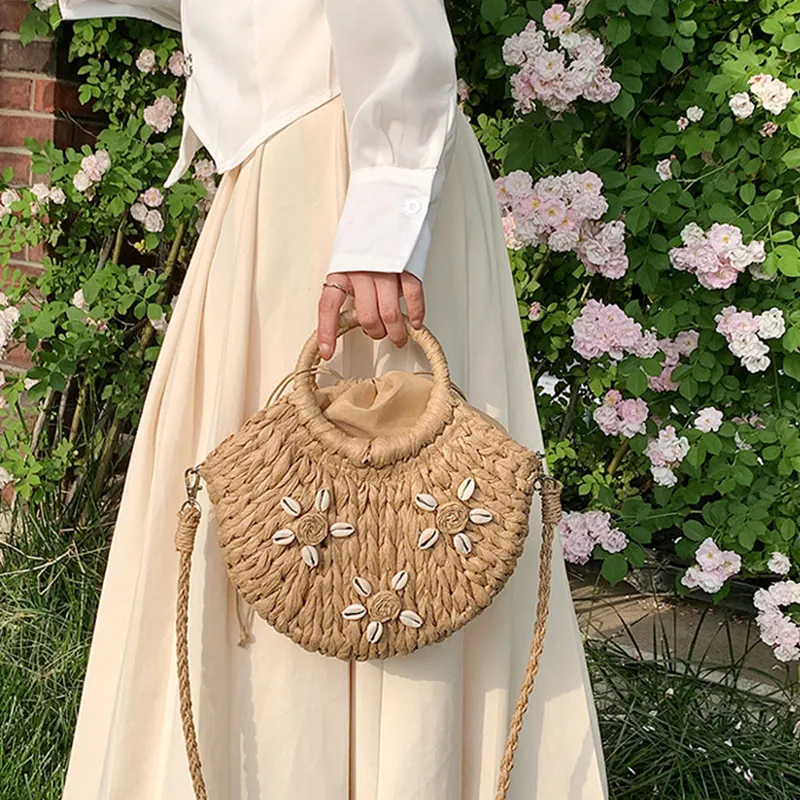 Bywhich Straw One Shoulder Handbag Women's Multicolor-4