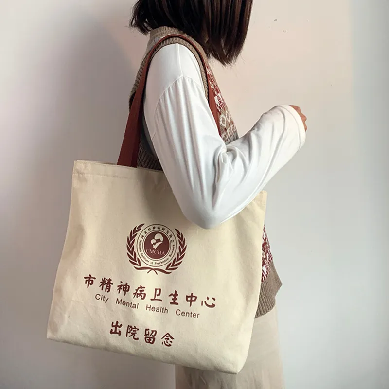 Bywhich Canvas Canvas Bag Tote Bag Shopping Bag Crossbody Bag Shoulder Bag Regular Women's Ecru-2
