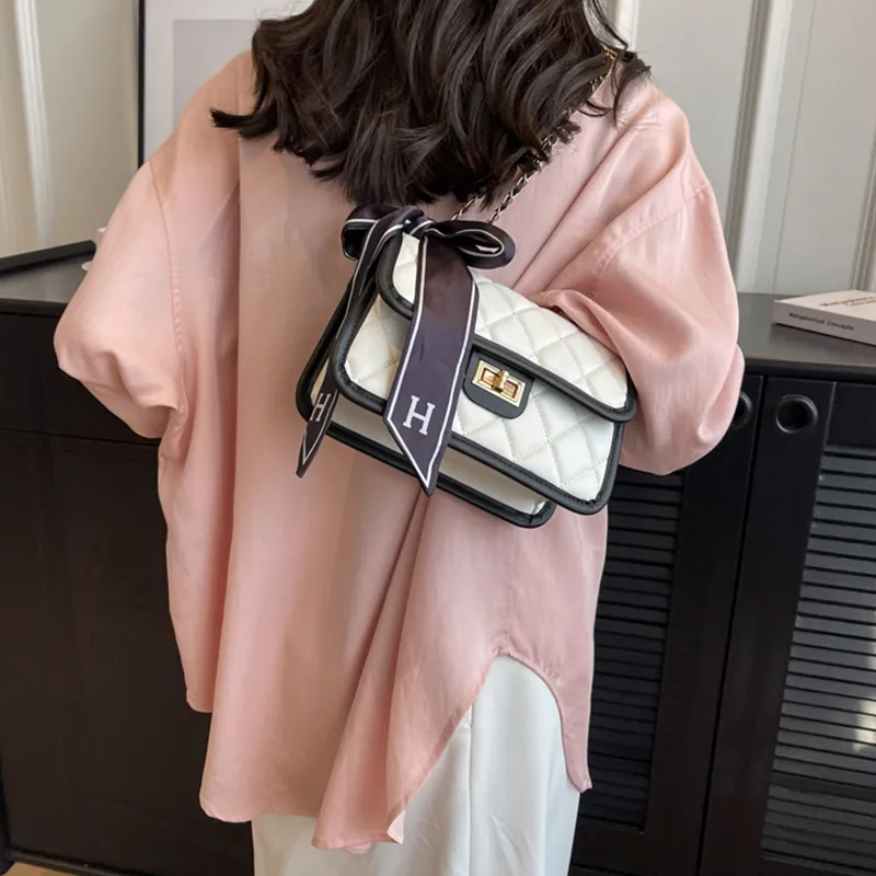 Bywhich PU Shoulder Bag Crossbody Bag Women's Black/White-1