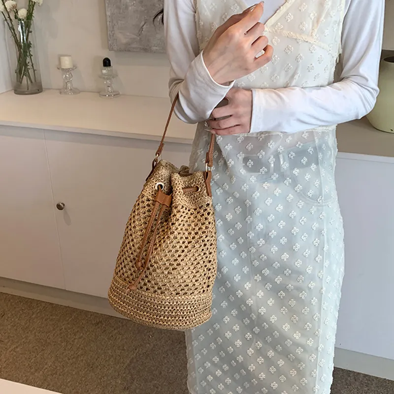 Bywhich Straw Woven Handbag Women's Multicolor-4