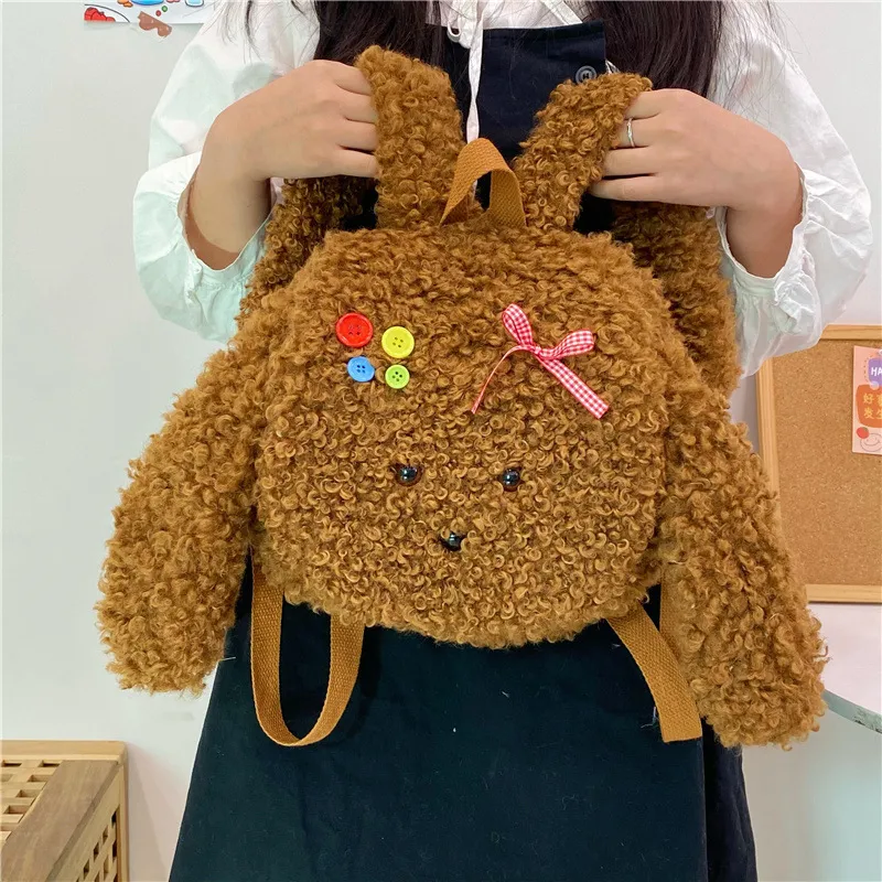 Bywhich Plush Backpack Regular Women's Brown/White-1