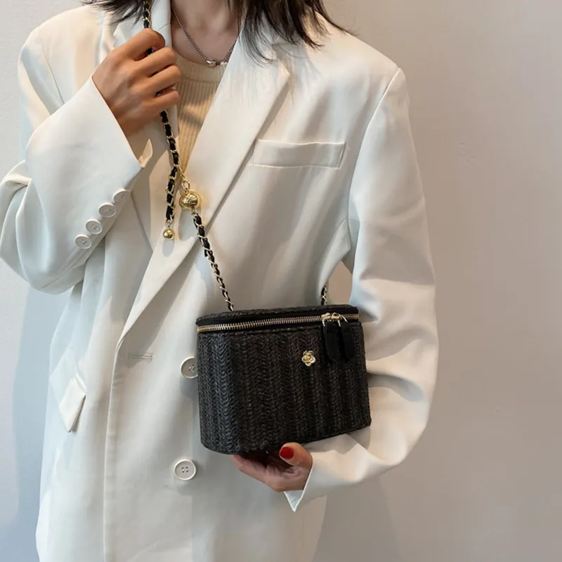 Bywhich Straw Woven Crossbody Bag Women's Multicolor-8