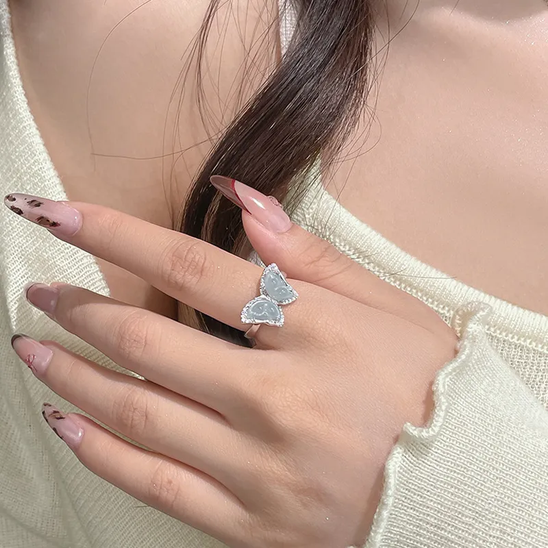 YINSHANGYA Glutinous Jade Jadeite Rings Women's-1
