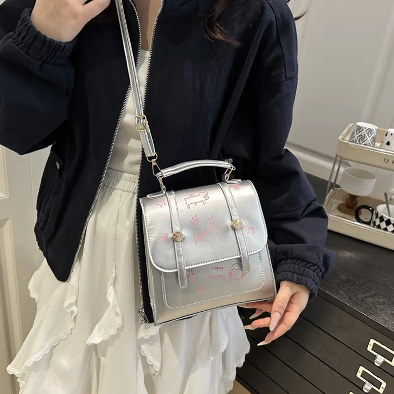Bywhich PU Backpack Regular Women's Pink/Silver-6