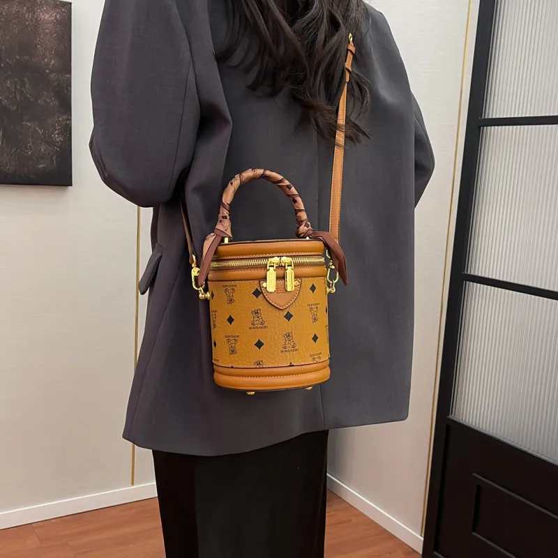 Bywhich PU Bucket Bag, Shoulder Crossbody Handbag Women's Brown-2
