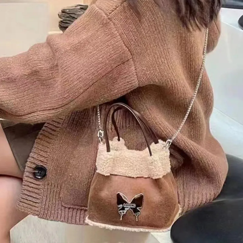 Bywhich Suede Shoulder Bag Crossbody Bag Handbag Regular Women's Coffee/Red-6