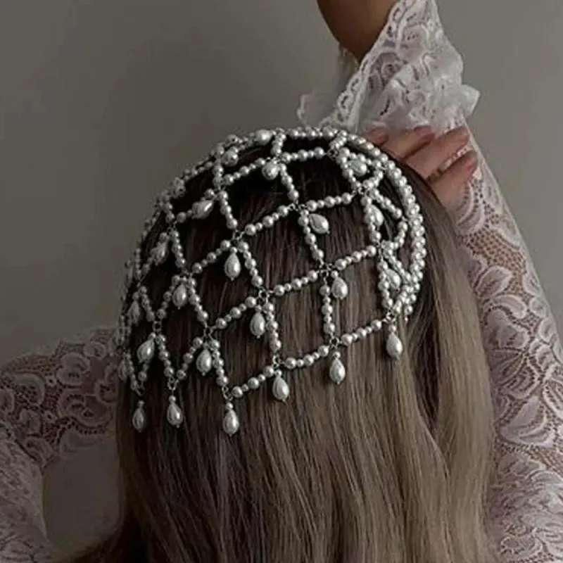 VIVIWELL Faux Pearl Headbands Women's-2