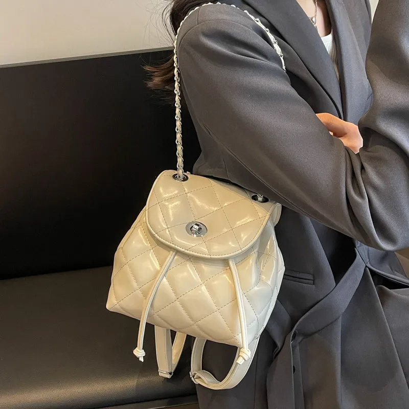 Bywhich PU Backpack Regular Women's Silver/Black/White-8
