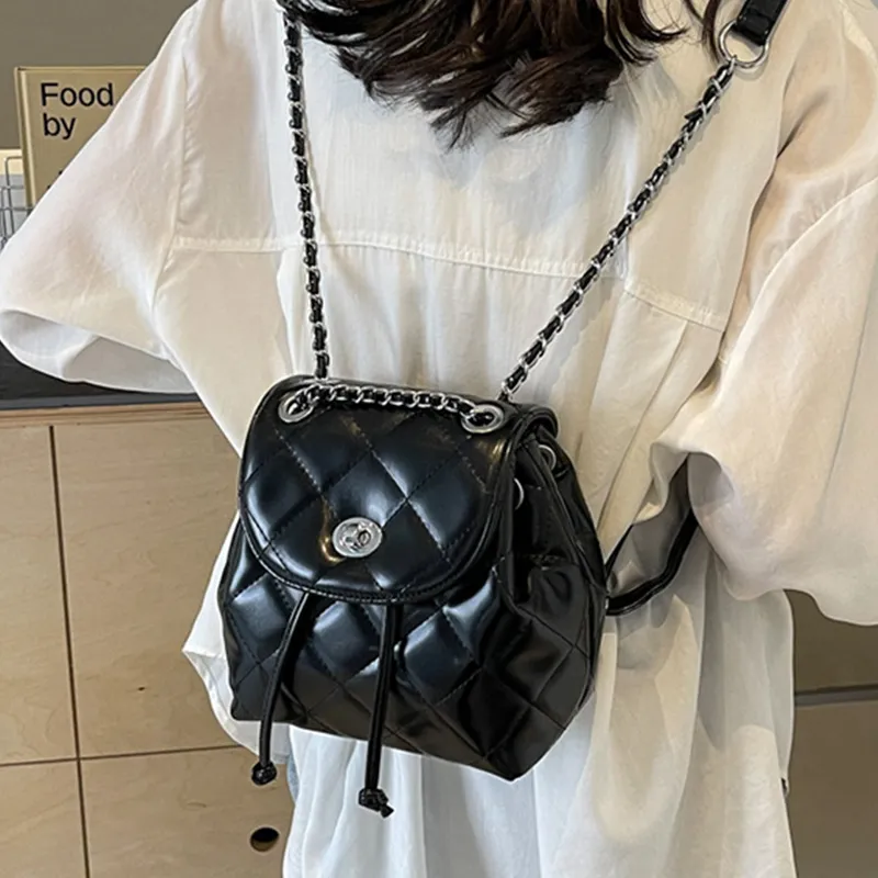 Bywhich PU Backpack Regular Women's Silver/Black/White-4