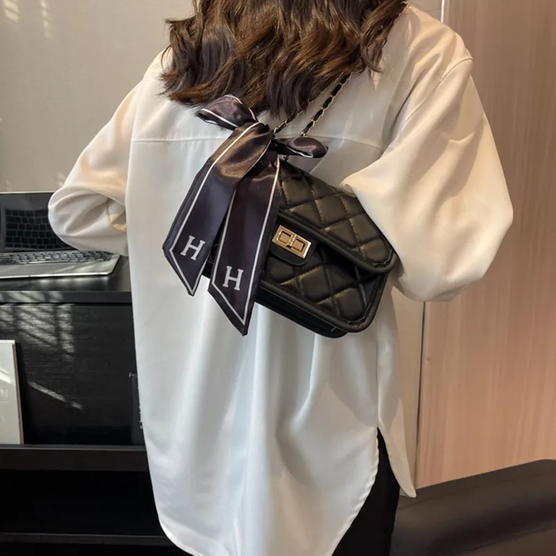 Bywhich PU Shoulder Bag Crossbody Bag Women's Black/White-6