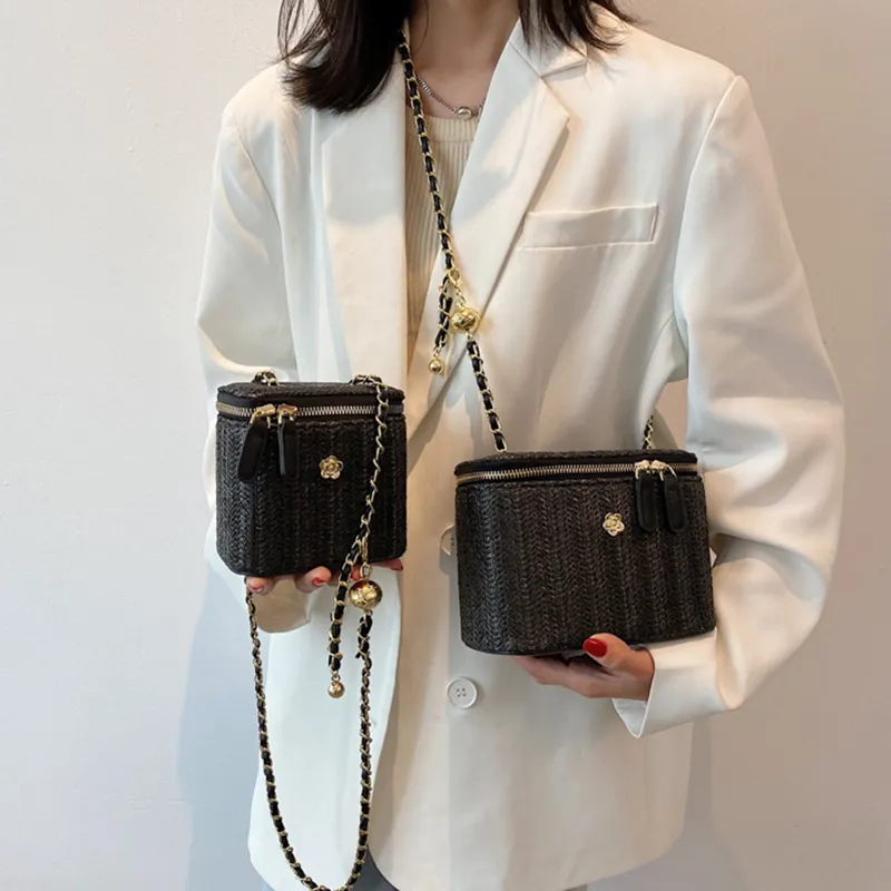 Bywhich Straw Woven Crossbody Bag Women's Multicolor-3