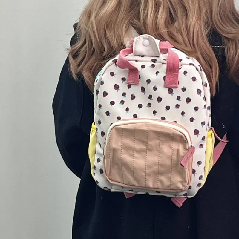Bywhich Cotton Backpack Regular Women's White Pink-2