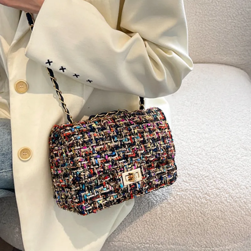Bywhich Woolen Shoulder Bag Crossbody Bag Regular Women's Black/White-3