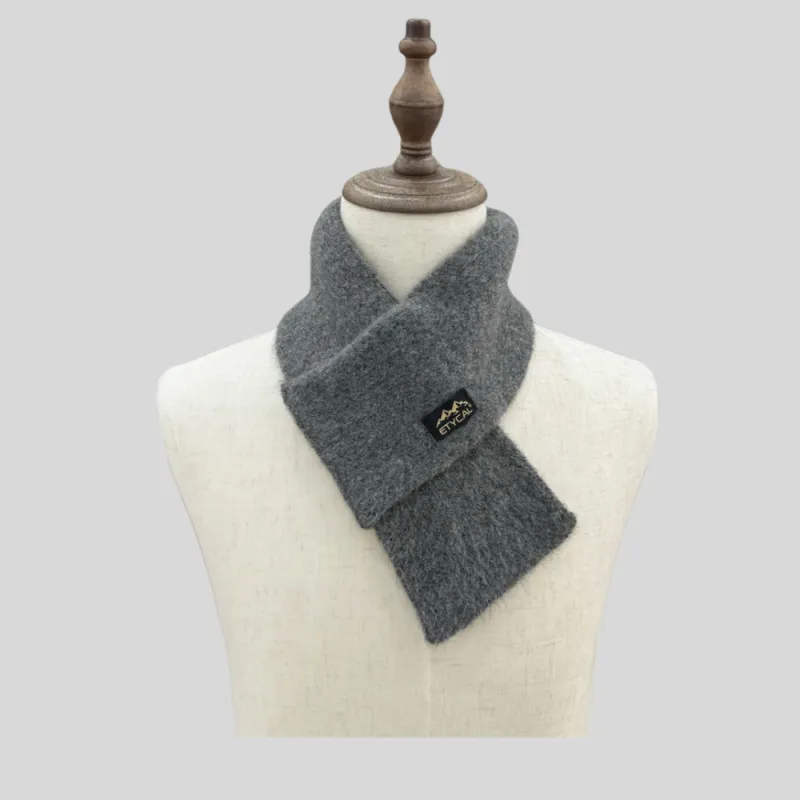 ASTAR HADES Acrylic Knit Scarves Unisex Dark Gray/Navy Blue-1