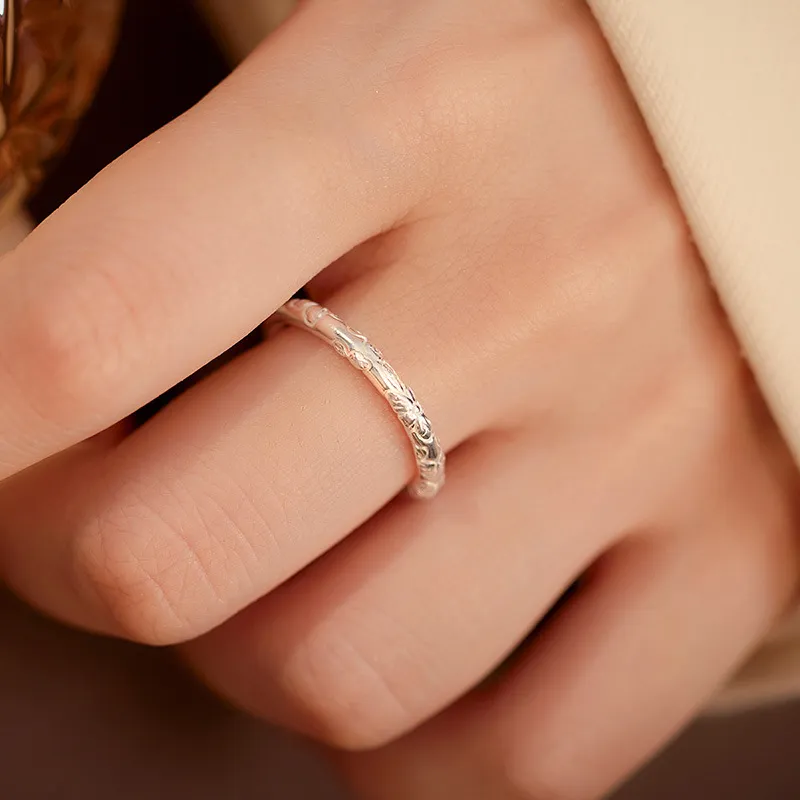 YINSHANGYA S999 Fine Silver Rings Unisex-2
