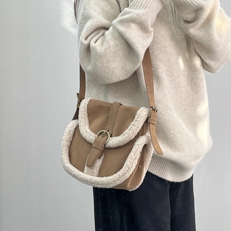 Bywhich Polyester Saddle Bags Shoulder Bags Regular Women's Khaki-1
