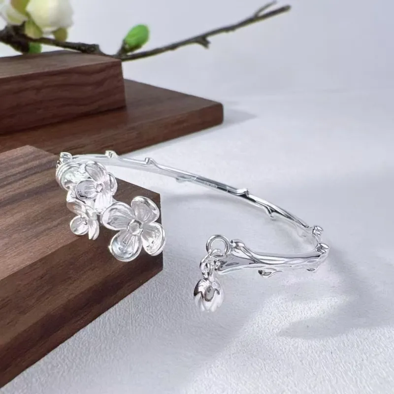 VIVIWELL S999 Fine Silver Sterling Silver Bracelets Women's-4