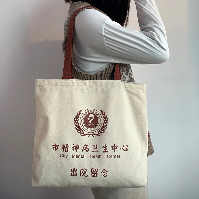 Bywhich Canvas Canvas Bag Tote Bag Shopping Bag Crossbody Bag Shoulder Bag Regular Women's Ecru-3