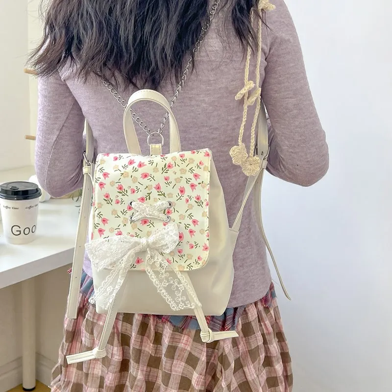 Bywhich PU Backpack Regular Women's Milk White-5
