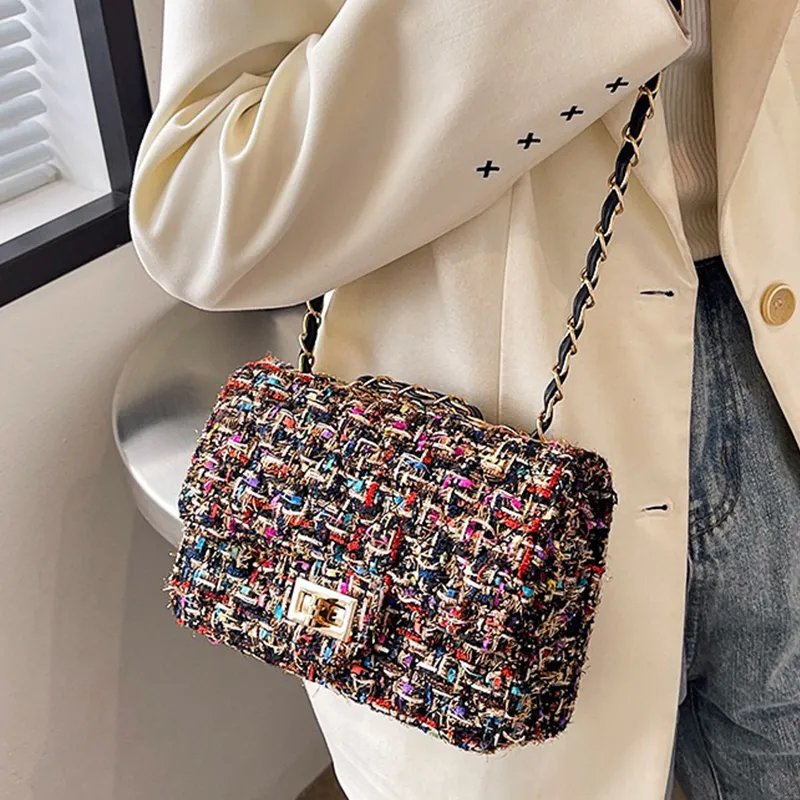 Bywhich Woolen Shoulder Bag Crossbody Bag Regular Women's Black/White-2