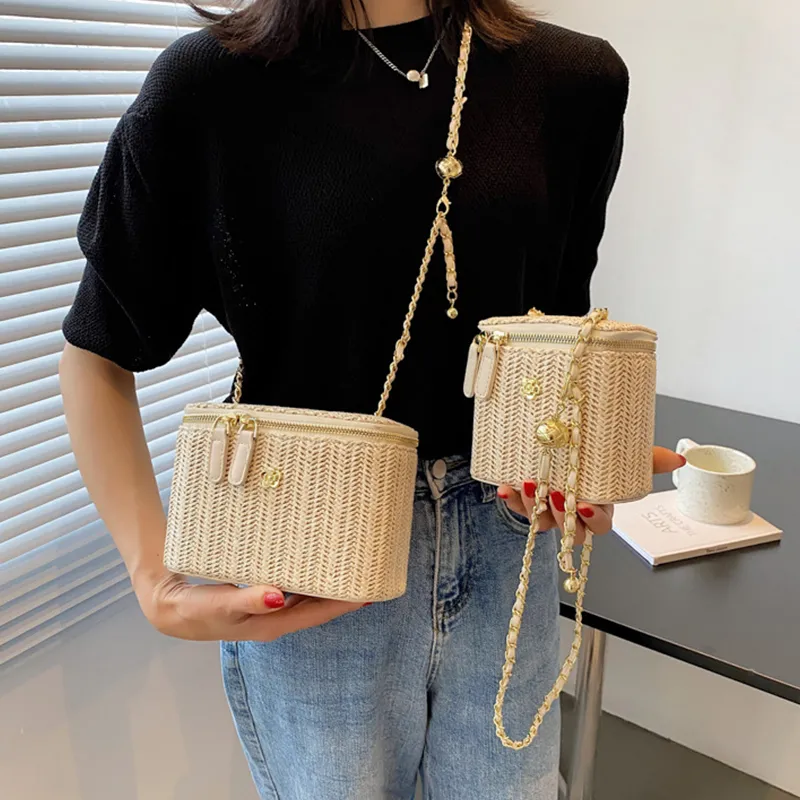 Bywhich Straw Woven Crossbody Bag Women's Multicolor-1