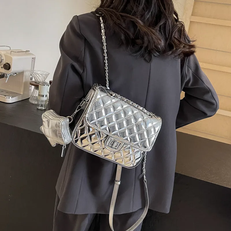 Bywhich PU Backpack Regular Women's Silver-5