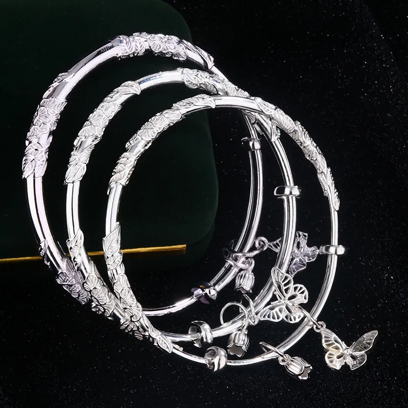 YINSHANGYA S999 Fine Silver Bangles Women's-2