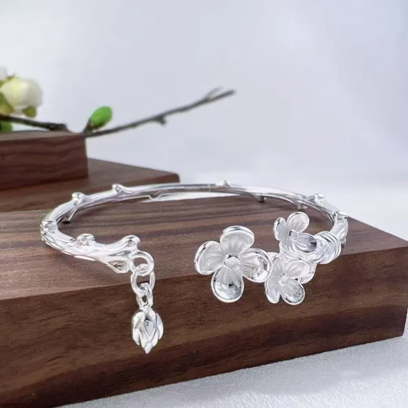 VIVIWELL S999 Fine Silver Sterling Silver Bracelets Women's-2