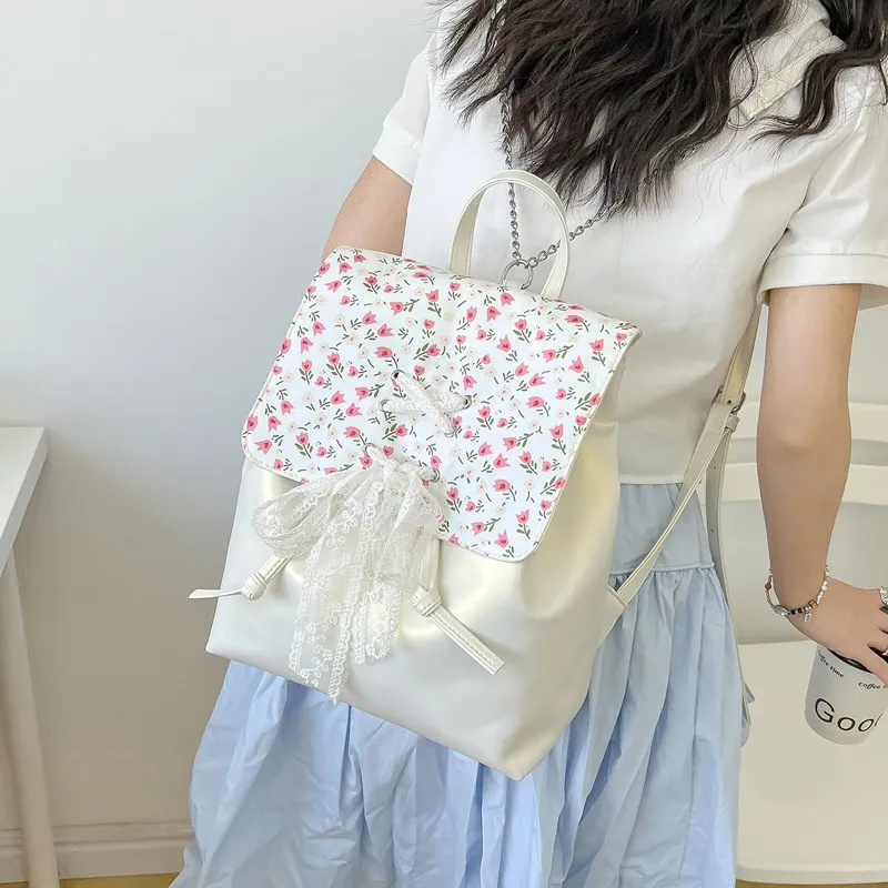 Bywhich PU Backpack Regular Women's Milk White-4