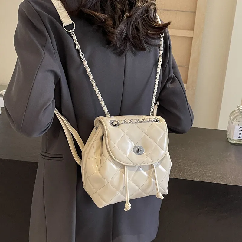 Bywhich PU Backpack Regular Women's Silver/Black/White-10