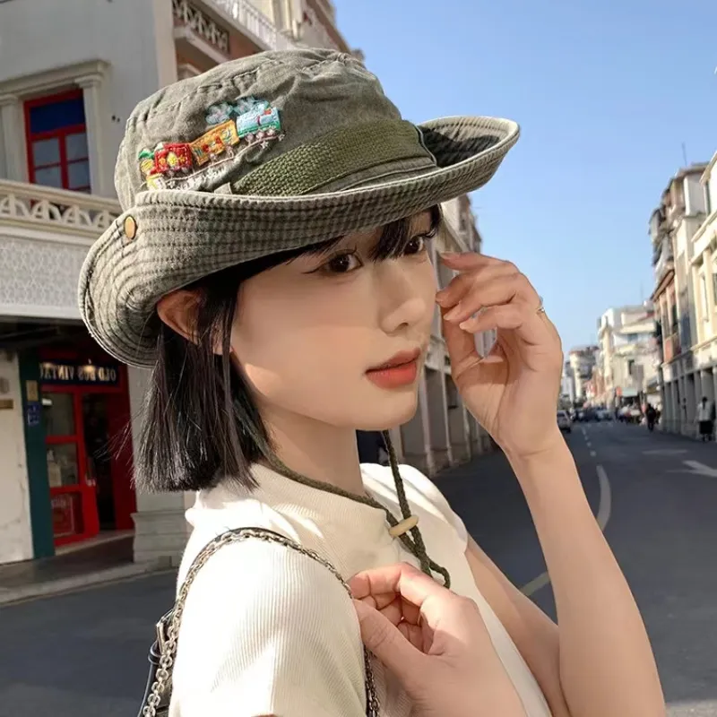 VIVIWELL Denim Bucket Hats Unisex-1