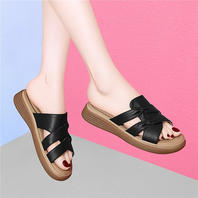 Golden Silk Rabbit Rubber Sole Slip Resistant Cushioning Slide Slippers Women's-10