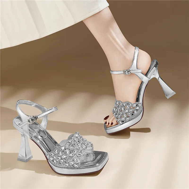 Golden Silk Rabbit One Strap Sandals Women's-13