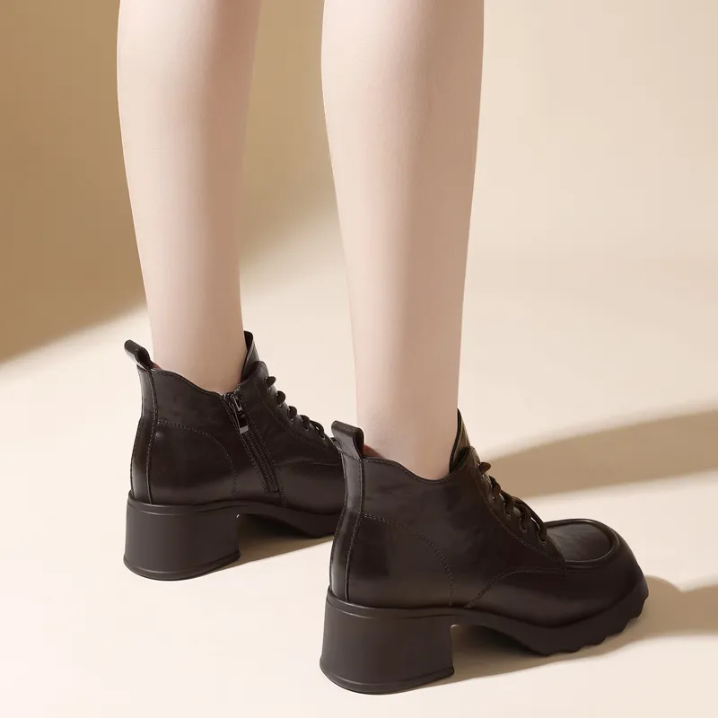 Golden Silk Rabbit Ankle Boots 5.5CM Women's-11
