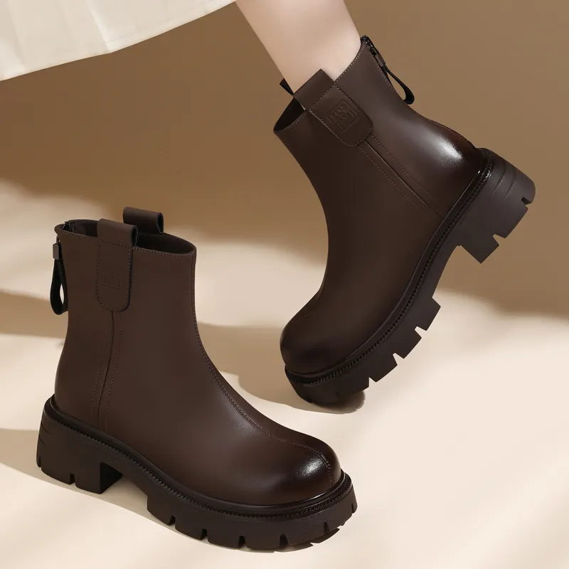 Golden Silk Rabbit Ankle Boots Women's-11