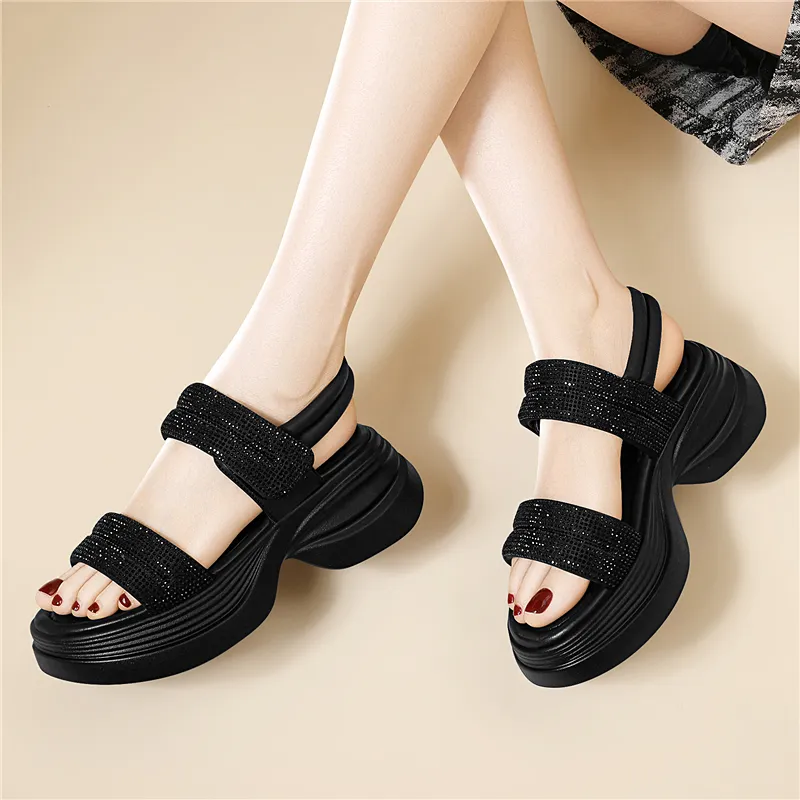 Golden Silk Rabbit One Strap Sandals Women's-6